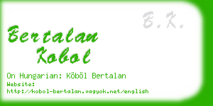 bertalan kobol business card