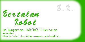bertalan kobol business card